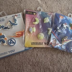 Crocs Jibbitz Superhero and Alien Charms 3 Packs With 5 Shoe Charms In Each Pack